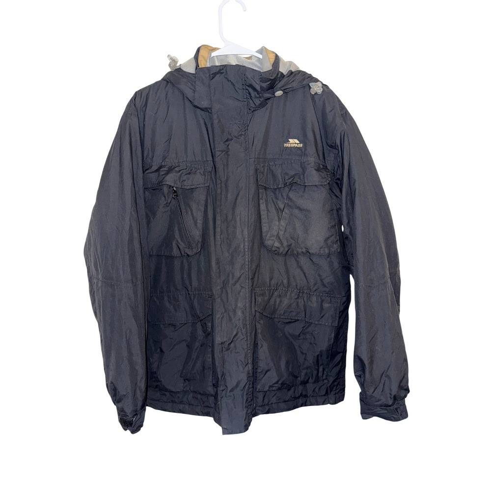 Trespass Glacier Men's M Black Waterproof Ski Snowboard Jacket Hooded Coat